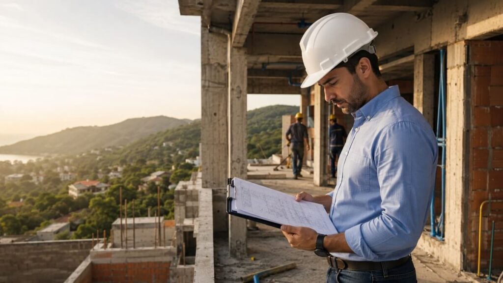 Engenheiro realizando acompanhamento técnico para evitar erros na obra em Florianópolis